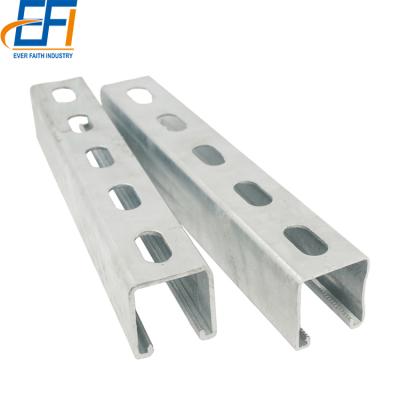 China Supporting And Hanging Structure Strut Channel Singapore P1001 U Unistrut Channel Shape Perforated Galvanized Strut Channel for sale