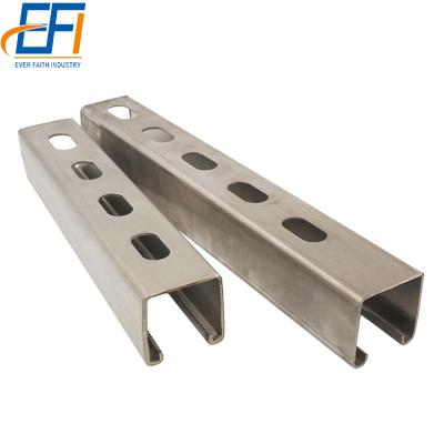 China Support System Stainless Steel ss316 C Channel Unistrute Wholesale Galvanized Metal Channel Sizes for sale