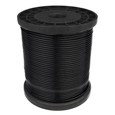 Cina Topone 200Ft Black Vinyl Coated Wire Rope 1/16 Inch Coated To 3/32 Inch 304 Stainless Steel For String Lights Hanging, in vendita