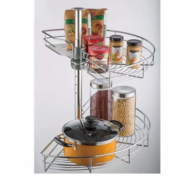 China Custom Kitchen Commercial Metal Stainless Steel Revolving Kitchen Corner Storage for sale