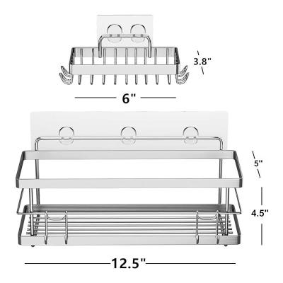 China bathroom Storage Rack Stainless Steel Wire Shower Caddy  Wall Shelves for sale