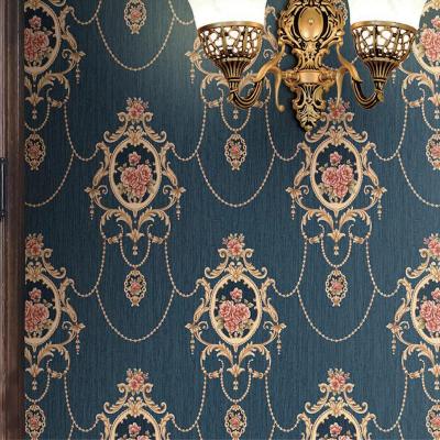 China High-grade European-style European style damask thickening wallpaper 3D living room bedroom 3D luxury interior decoration ab matching wallpaper for sale