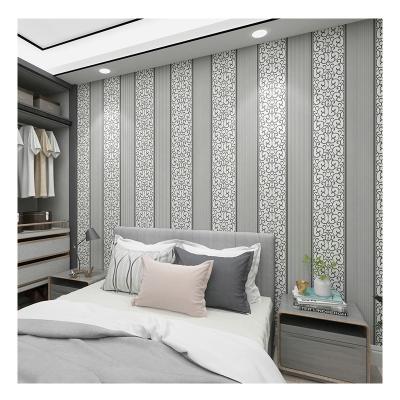 China Modern simple modern striped wallpaper living room bedroom 3D interior decoration skin and stick wallpaper for sale