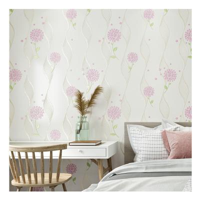 China Dandelion Flower Texture Wallpaper Living Room Bedroom Country Style 3D Rustic Home Decor Peeling Wallpaper for sale