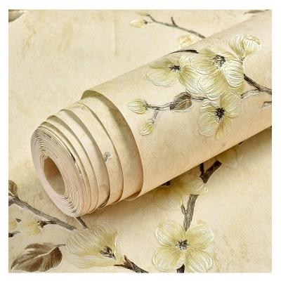 China Rustic American Plant Flower Pattern Wallpaper Living Room Bedroom 3D Home Decor Peel and Stick Country Wallpaper for sale