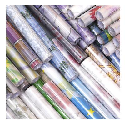 China Transparent And Opaque Postmodern Self-adhesive PVC Frosted Glass Film Bathroom Paper Window Desktop Sticker Window for sale