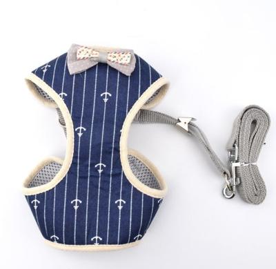 China 2019 wholesale custom DETACHED china stripe plaid dog harness and leash for pet harness for sale