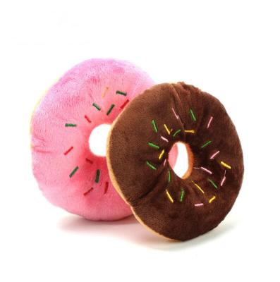 China Donut Dog Toy Stuffed Plush Dog Toys Squeaky Courage The Loose Dog Plush Toy for sale