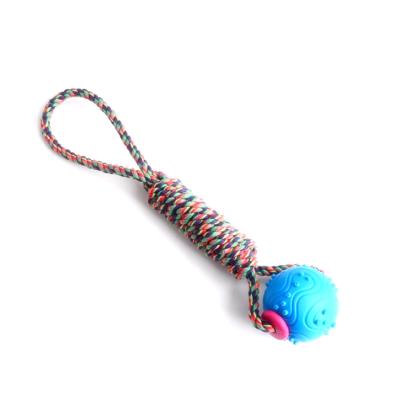 China Sustainable Custom Eco-Friendly Latex Rope Ball Set Toy Chew Dog Squeaky Dog Toy for sale