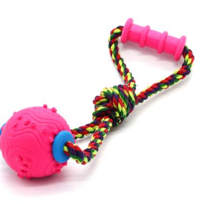 China Low MOQ Durable Strong Smart Dog Toy Rope With Ball Handle OEM Dog Chew Toy for sale