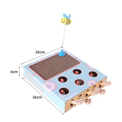 China Viable Cat Supplies Beat A Mole Cat Toy Box Scratcher Board Interactive Cat Toy for sale