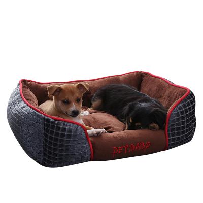 China Sustainable Customize Grid Quality Dog Beds For Small Medium Large Dogs Sofa Mats Sit for sale