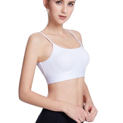 China Lady Workout Clothing White Breathable Sports Underwear Yoga Wear Shockproof High Intensity Crop Top for sale