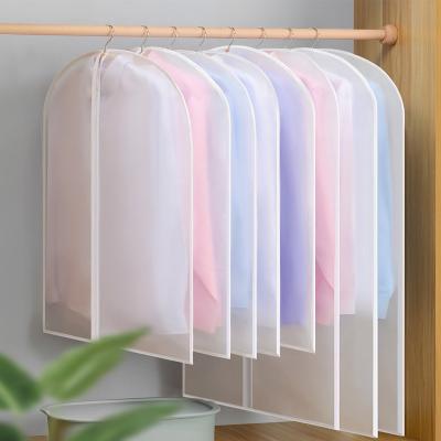 China Dustyproof Eco-Friendly Cheap Transparent Hanging Clothes Dust Cover Peva Garment Bag Suit Translucent Dust Cover for sale