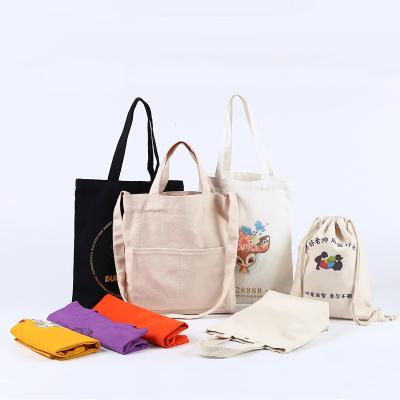 China Hot Shopping Eco-friendly Cotton Tote Bag With Custom Logo Printed Small Canvas Shoulder Pocket Canvas Pouch for sale