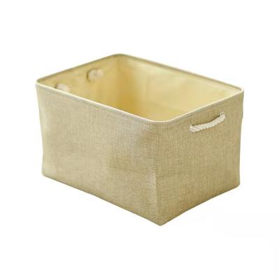 China Viable Folding Cloth Storage Box Cube Trash Bin For Kids Toys Sundries Organizer Basket Storage Bins With Handle Storage Basket for sale