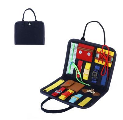 China Learn Essential Skills Felt Toys Montessori Toy Toddler Felt Handbag Hot Sale Educational Felt Busy Board With Double Side for sale