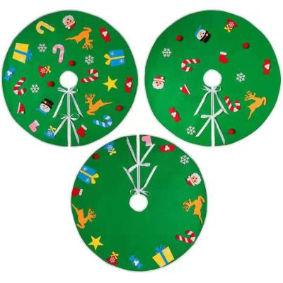 China New Design Eco-friendly DIY Felt Handmade Christmas Tree Skirt Christmas Tree Skirt With Ornaments for sale