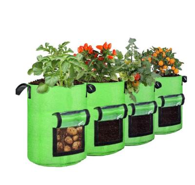 China Garden Breathable Felt Potato Grow Bags 5/7/10 Gallon Breathable Cloth Pots Planting Pouch Cloth Pots With Handle for sale