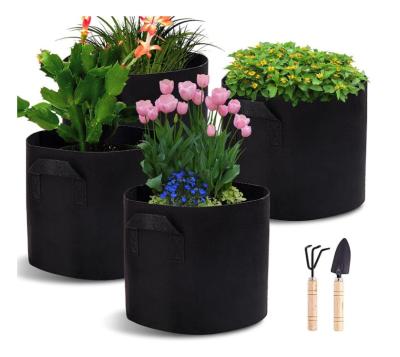 China Breathable 3 5 7 10 Gallon Planting Bags Flower Vegetable Planter Pots Garden Growing Bags Planting Container With Handle for sale