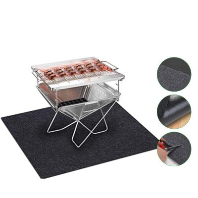 China Lightweight Washable Heat Resistance BBQ Grill Pad Absorbent Floor Mat To Protect Decks And Patios From Grease Splatter for sale