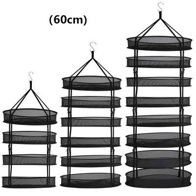 China Modern Herb Drying Rack 4/6/8 Layer Foldable Hanging Net Dry Rack with Clips for sale