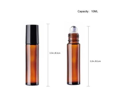 China Empty Glass Roll-On Bottles Quality Amber Black For Skin Care Essential Oil à venda