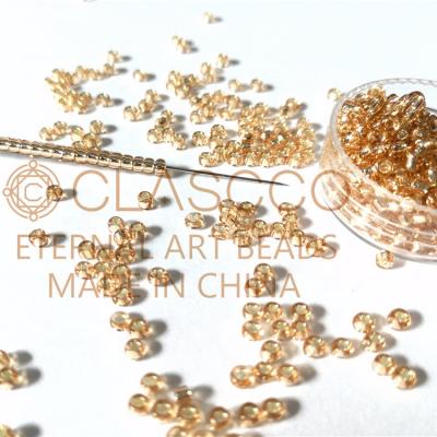 China 39#Rose Gold DIY Jewelry Beads Silver Lined Round Glass Beads As Color Chart for sale