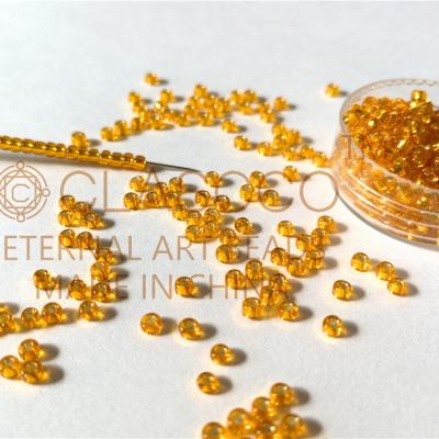 China CLASCCO 3mm Round Transparent Glass Lustered Colours Seed Beads As Color Chart for sale