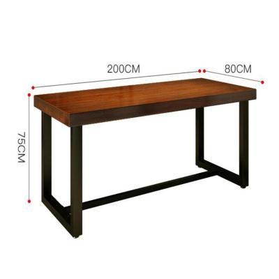 China High Quality Solid Serving Rectangular Shape Metal Dining Table Nordic Solid Wood Solid Wood Dining Table for sale