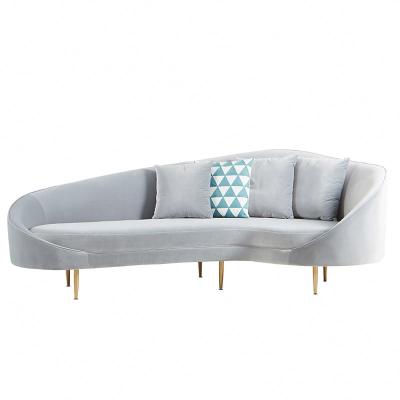 China Gray Sofa Bed 2021 New Design Furniture Home Curved Velvet Sofa Living Room Sofas for sale