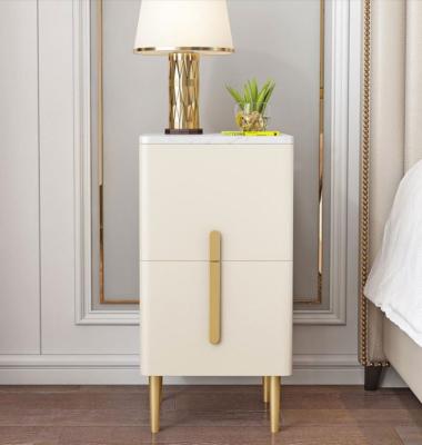 China (Others) 2021 New Log Double Drawer Macaron Style Adjustable Metal Legs For Nightstand Fresh And Natural Style For Bedroom Hotel Use Furniture for sale