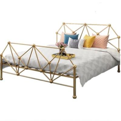 China Adjustable Modern Gold Bedroom Furniture Iron Frame Soft Beds (Others) for sale