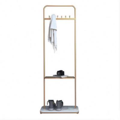 China Modern Fashion Styling Metal Coat Rack With Shoe Rack Hotel Coat Rack for sale