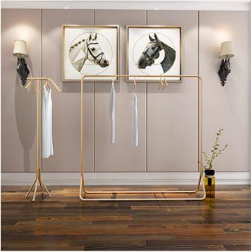 China Modern Fashion Clothing Store Hotel Metal Hangers Multicolor Customizable Home Clothing Store Display Rack for sale