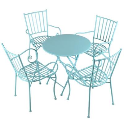 China Leisure pollution outdoor outdoor tables and chairs milk tea shop terrace villa courtyard cafe garden color round three-ft table and chair for sale