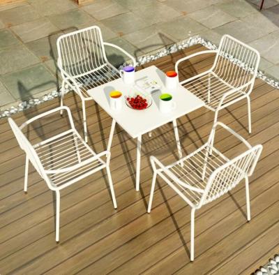 China Modern Factory Iron Outdoor Table and Chair Outdoor Balcony Table and Chair Garden Chair Casual Match Sets Customization for sale