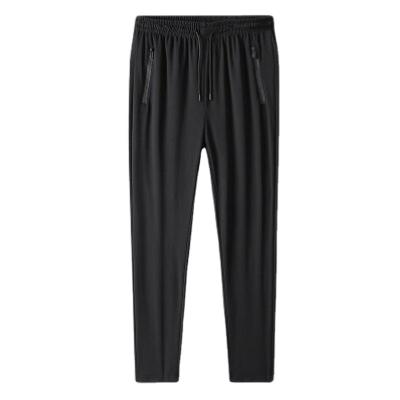 China 2021 Anti-wrinkle embroidery high quality black twill pants slim fit pants plus size men's trousers trousers for sale