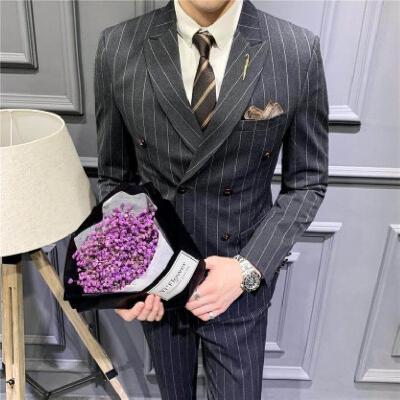 China New Latest Anti-shrink Slim Design Men's Casual Suit For Man Fit 3 Piece Crossover Chinese Printed for sale