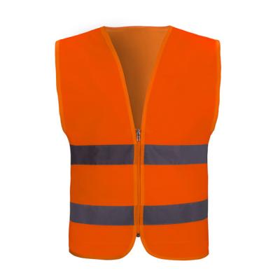 China Safety Protective Design Orange Logo Reflective Safety Jackets Vest Adjustable Belt Running Reflective Vest For Road Security Traffic Work for sale