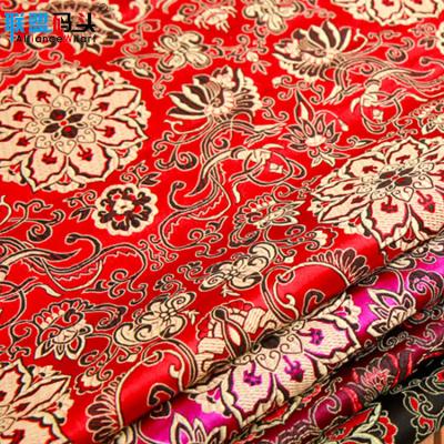 China Jacquard wholesale imitated clothing silk curtain fabric jacquard brocade textile decoration polyester satin jacquard home fabric for sale