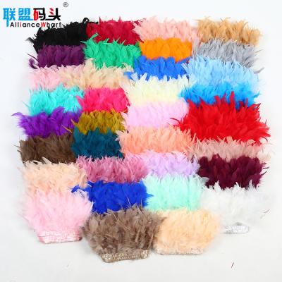 China Garment Turkey Marabou Feather Colorful Dyed, DIY Apparel Wedding Dress Decoration Trimmings Fringe 15cm Natural Turkey Feather Trim for sale