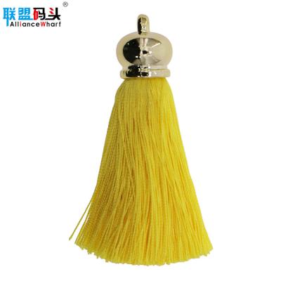 China Wholesale Fancy Small Polyester Fringe Custom 100% Silk Metal Hat Mobile Phone Tassels For Jewelry Making for sale