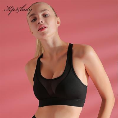 China Wholesale Breathable Pink Women's Sports Fitness Cross Back Bra Cross Back Gaiters Double Tops for sale