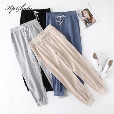 China Anti-wrinkle 2020 Spring And Autumn Europe And The United States And Loose Feet Loose Casual Pants Slim High Waist Knitted Sports Tracksuit for sale