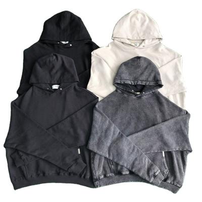 China Simple Casual Loose Couples Hoodie Men's Long Sleeve Drop Shoulder Hoodies Solid Color Breathable Loose Pullover for sale