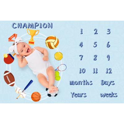 China PORTABLE Soft Newborn Custom Baby Milestone Blanket Christmas Monthly Baby Blanket For Boy for sale