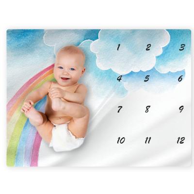 China Monthly Baby Milestone Rainbow Milestone Blanket Baby Anti-Static Blanket Blanket for sale