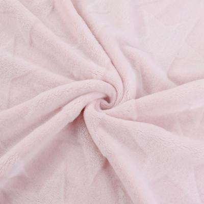 China Wholesale Anti-static Pink Super Soft Baby Adult Flannel Fleece Back Printed Cut Out Star Profile Blanket for sale