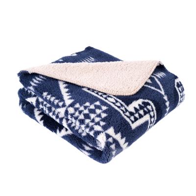 China China Wholesale Soft Double Layer Anti-pilling Bonded Sherpa Printed Thick Throw Fleece Blanket Bespoke Blanket for sale